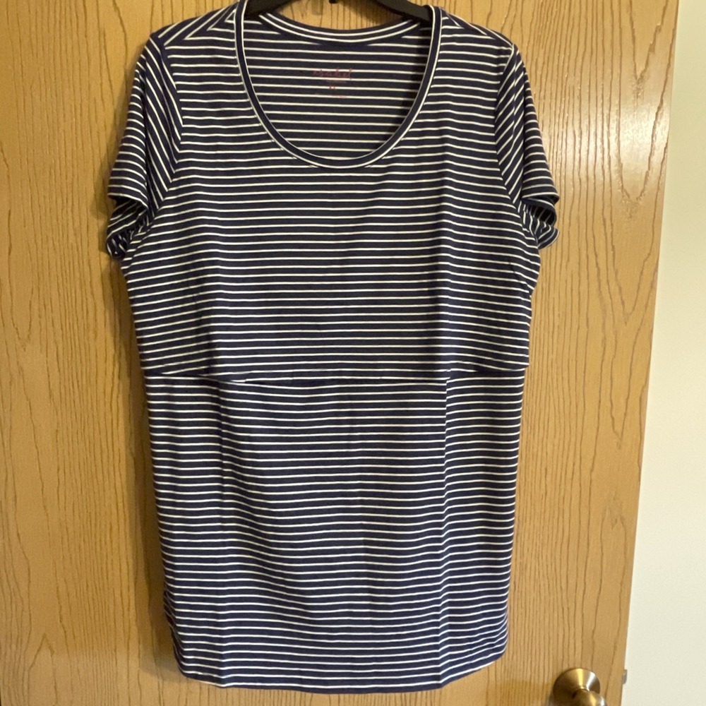 Women's Isabel By Ingrid Isabel Maternity Tshirt Nursing Friendly Size XL Blue